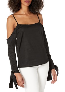 Lucca Couture Women's Camilla Cold Shoulder Tie Sleeve Top