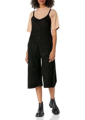 Lucca Couture Women's Davey Faux Suede Crop Overall Jumpsuit