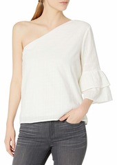 Lucca Couture Women's Isabelle One Shoulder Ruffle Top