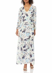 Lucca Couture Women's Long Sleeve Wrap Dress W/Slip