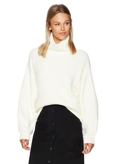 Lucca Couture Women's Patricia Turtleneck Drop Shoulder Boyfriend Sweater