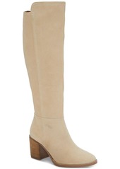 Lucky Brand BONNAY Womens Leather Stacked Heel Knee-High Boots