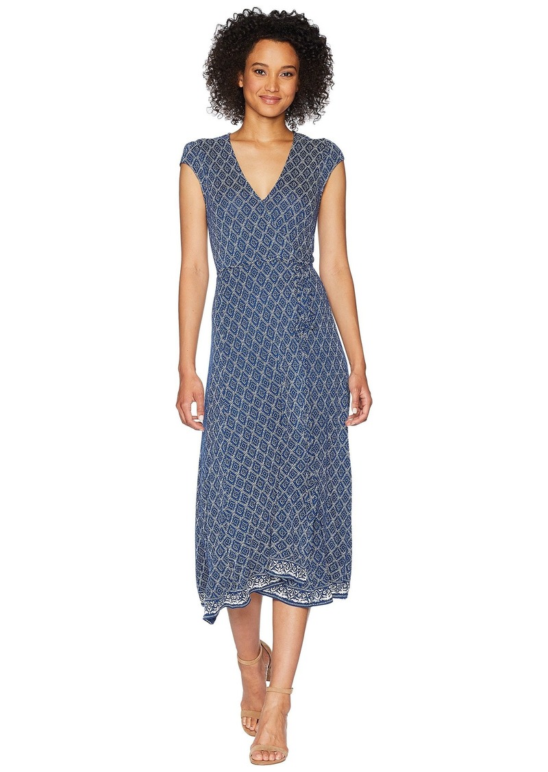 lucky brand border print maxi dress