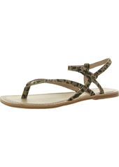 Lucky Brand Bylee Womens Faux Leather Ankle Strap Flat Sandals