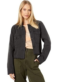 Lucky Brand Distressed Cropped Trucker Jacket
