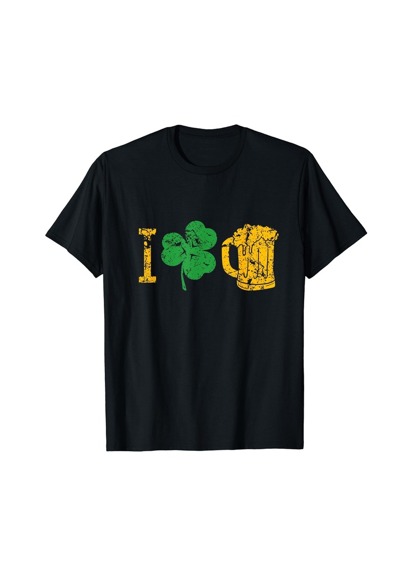 Lucky Brand I Love Beer Four Leaf Clover St Patricks Day T Shirt