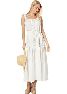 Lucky Brand Lace Tiered Knit Maxi Dress