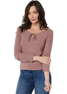 Lucky Brand Lace-Up Knit Top