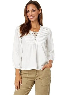 Lucky Brand Lace-Up Peasant Blouse