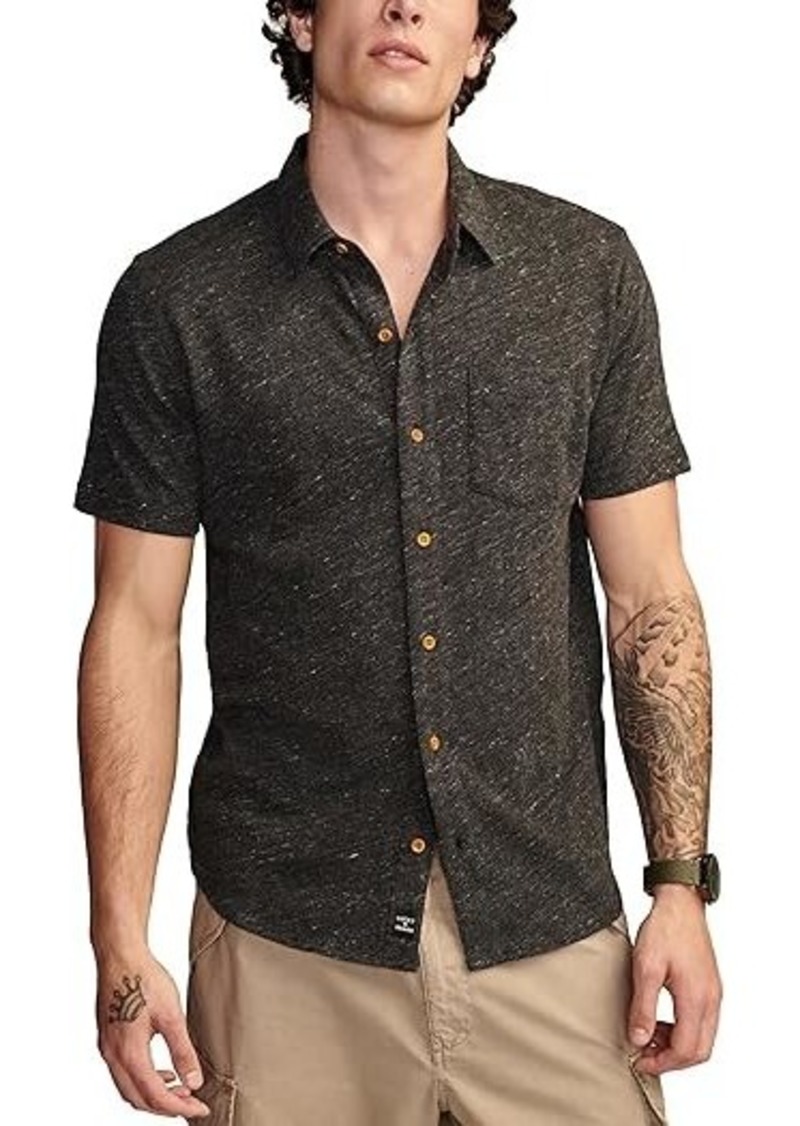 Lucky Brand Linen Short Sleeve Button Up Shirt