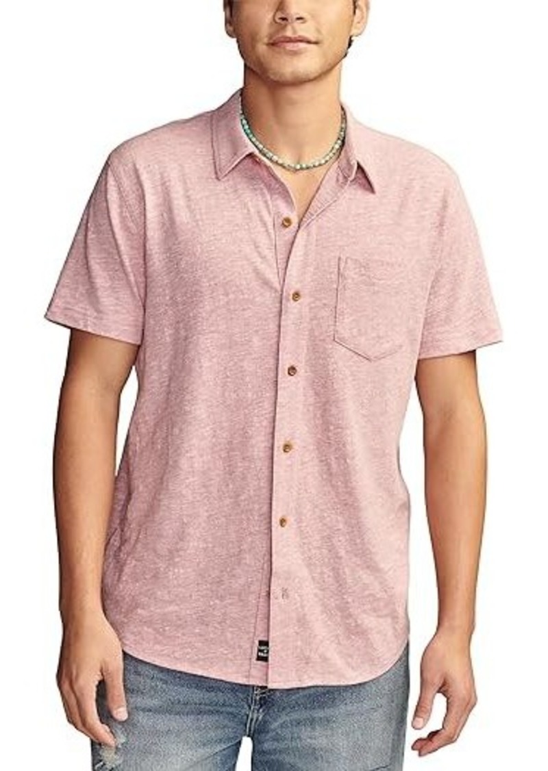 Lucky Brand Linen Short Sleeve Button Up Shirt