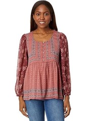 Lucky Brand Long Sleeve Printed Tunic