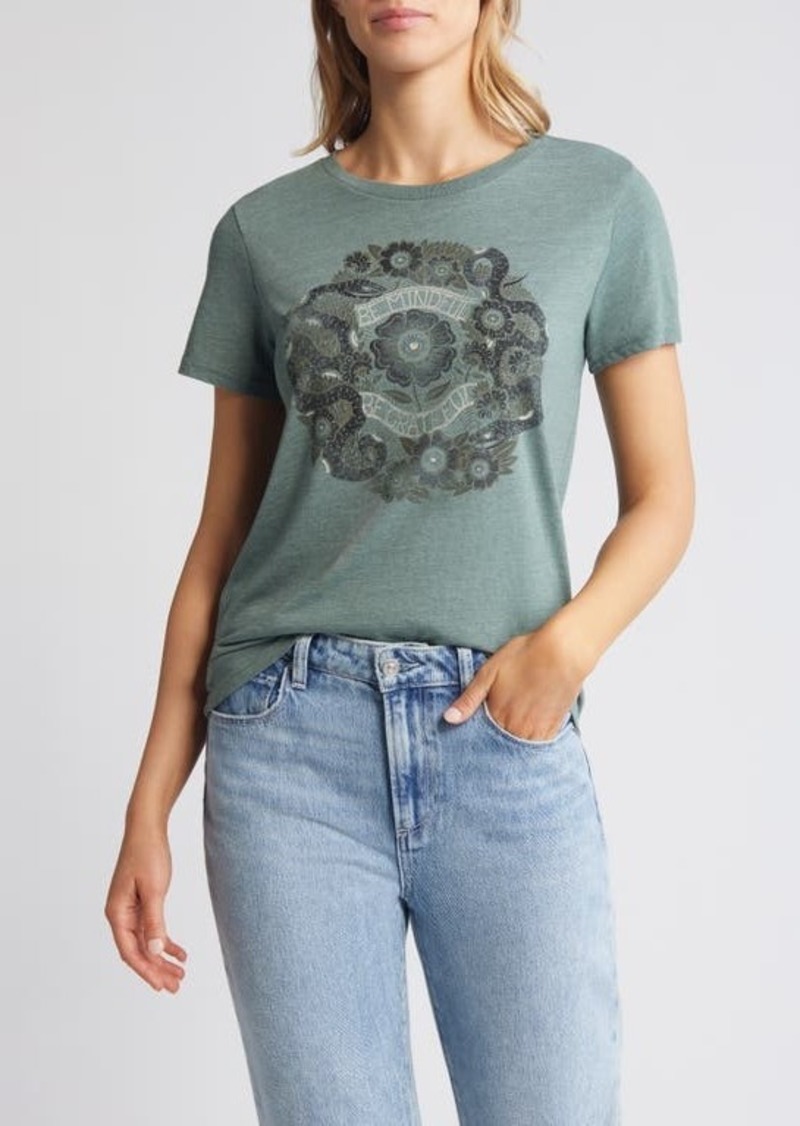 Lucky Brand Be Mindful Be Grateful Snake Graphic T-Shirt