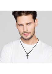 "Lucky Brand Black Cross Pendant 22"" Chain - Black"