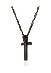 "Lucky Brand Black Cross Pendant 22"" Chain - Black"