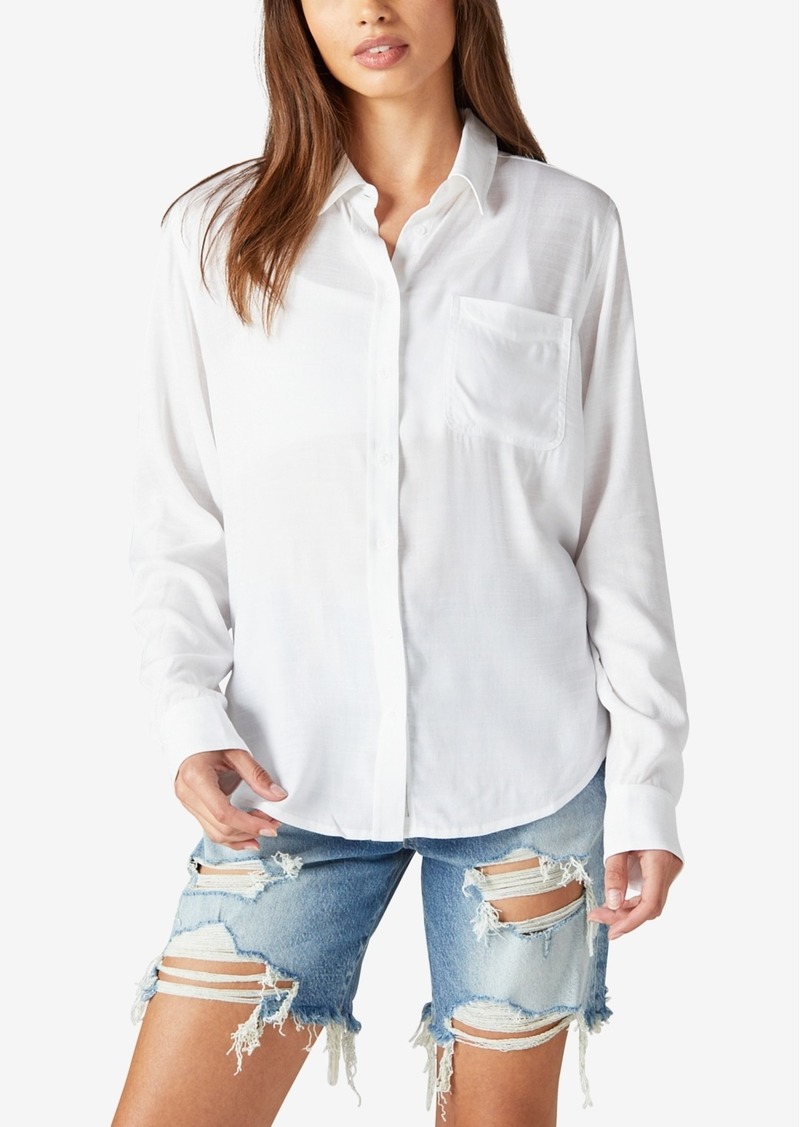 Lucky Brand Boyfriend Button-Down Shirt - Bright White