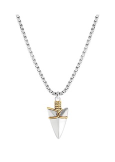 "Lucky Brand Brass Two Tone Plated 22"" Arrowhead Pendant Necklace - Silver tone, gold tone"