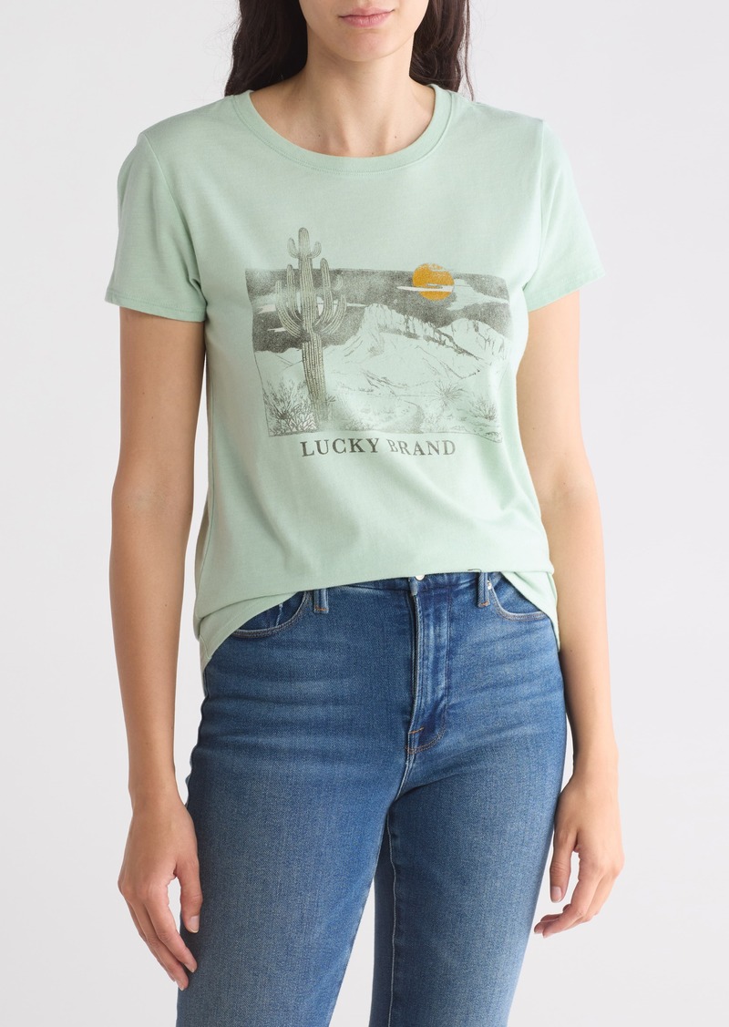 Lucky Brand Cactus Scene Logo Graphic T-Shirt in Artic at Nordstrom Rack