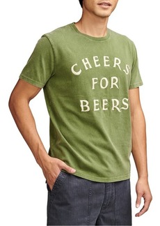 Lucky Brand Cheers for Beers Embroidered Cotton T-Shirt