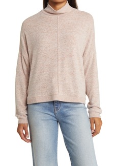 Lucky Brand Cloud Mock Neck Sweater in Mocha Mousse at Nordstrom Rack