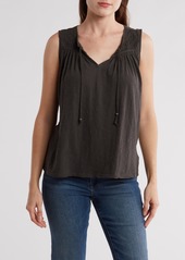 Lucky Brand Cotton Embroidered Yoke Tank in Laurel Wreath at Nordstrom Rack