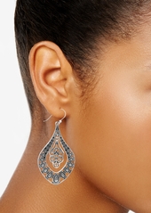 Lucky Brand Earrings, Filigree Oblong Earrings - Gold
