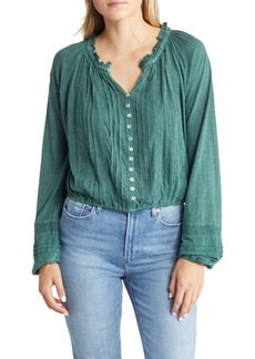 Lucky Brand Embroidered Peasant Blouse in Pacific at Nordstrom Rack