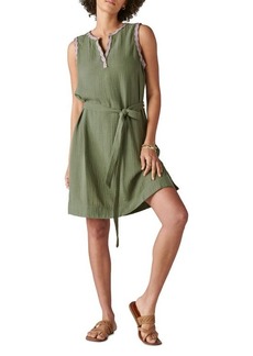 Lucky Brand Embroidered Trim Cotton Dress