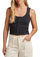Lucky Brand Eyelet Embroidery Crop Tank