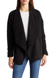 Lucky Brand Faux Shearling Cardigan in Jet Black at Nordstrom Rack