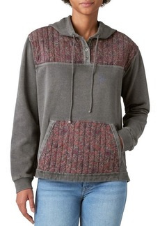 Lucky Brand Floral Blocked Henley Hoodie