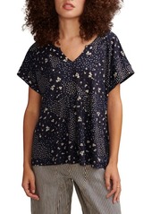 Lucky Brand Floral Cotton & Modal Split Neck T-Shirt