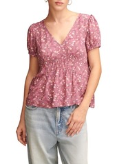 Lucky Brand Floral Print Short Sleeve Top