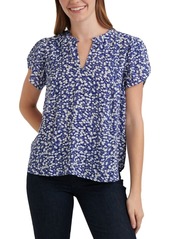 Lucky Brand Floral-Print Tulip-Sleeve Top