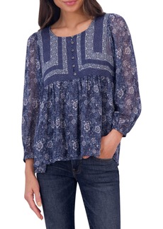 Lucky Brand Floral Tunic in Blue Multi at Nordstrom Rack