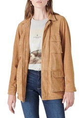 Lucky Brand Genuine Suede Utility Jacket in Iced Coffee at Nordstrom