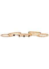 Lucky Brand Gold-Tone 5-Pc. Set Jet Pave Stack Rings - Gold