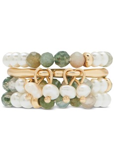 Lucky Brand Gold-Tone Beaded Ring Stack - Gold
