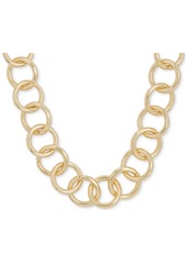 "Lucky Brand Gold-Tone Chain Link Collar Necklace, 16"" + 3"" extender - Gold"
