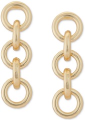 Lucky Brand Gold-Tone Chain Link Linear Drop Earrings - Gold