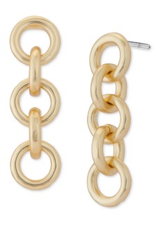 Lucky Brand Gold-Tone Chain Link Linear Drop Earrings - Gold