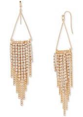 Lucky Brand Gold-Tone Crystal & Chain Triangle Fringe Statement Earrings - Gold