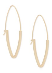 Lucky Brand Gold-Tone Elongated Hoop Earrings - Gold