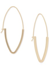 Lucky Brand Gold-Tone Elongated Hoop Earrings - Gold