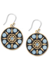 Lucky Brand Gold-Tone Hammered Mother-of-Pearl Circle Drop Earrings