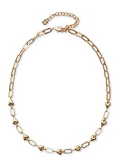 "Lucky Brand Gold-Tone Heart Link Collar Necklace, 15-3/4"" + 3"" extender - Gold"