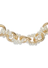 Lucky Brand Gold-Tone Imitation Pearl Twisted Slider Bracelet - Gold