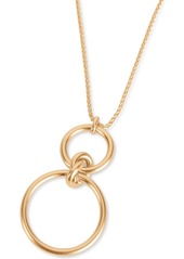 "Lucky Brand Gold-Tone Knotted Double Loop 33"" Long Pendant Necklace - Gold"