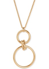"Lucky Brand Gold-Tone Knotted Double Loop 33"" Long Pendant Necklace - Gold"