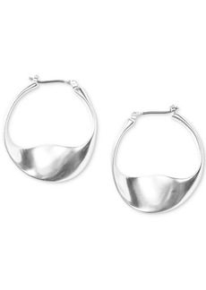 Lucky Brand Gold-Tone Modern Twist Hoop Earrings - Silver